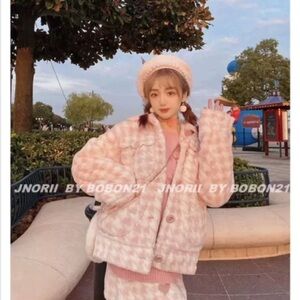 Pink Plaid Women's Jacket set JNORII BY BOBON21 (Sweet Fashion Brand)